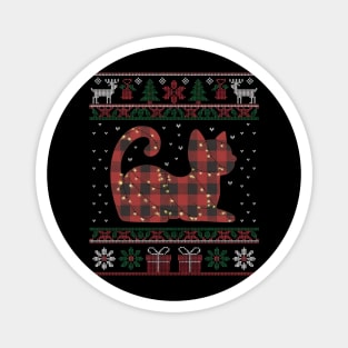 Frenchie Red Plaid Buffalo Funny Magnet